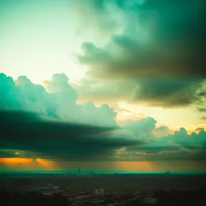 Vibrant Summer Sunset over the Ocean