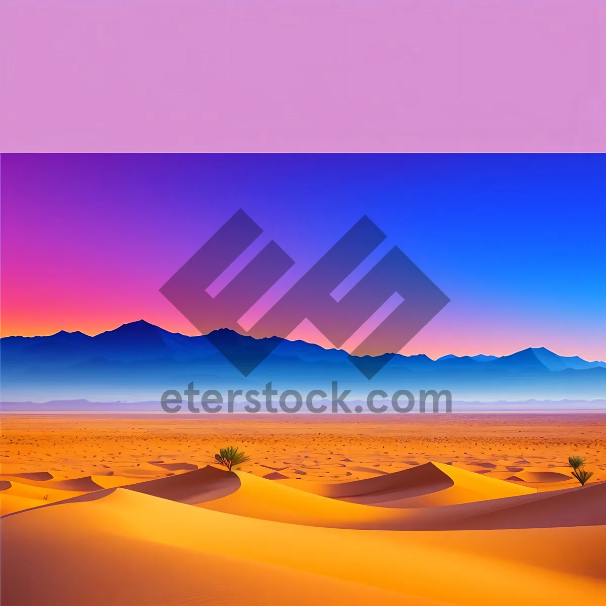Picture of Dune Sunset: Majestic Desert Landscape under Colorful Sky