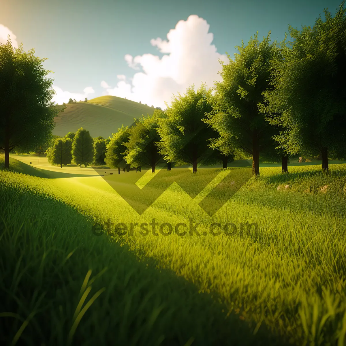 Picture of Rural Rapeseed Field under Sunny Sky