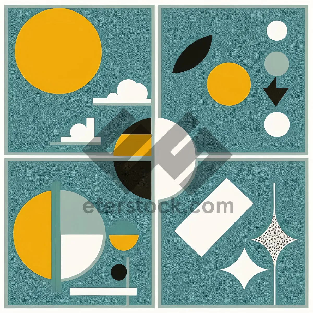 Picture of Abstract Paper Art Set: Iconic Design Symbols