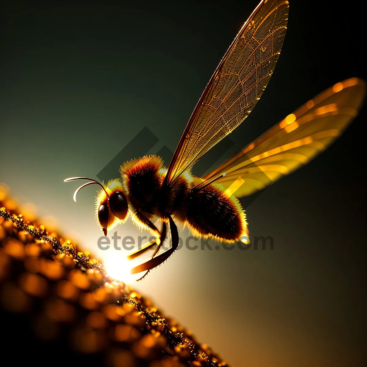 Picture of Colorful Butterfly Wings on Vibrant Flower Petals