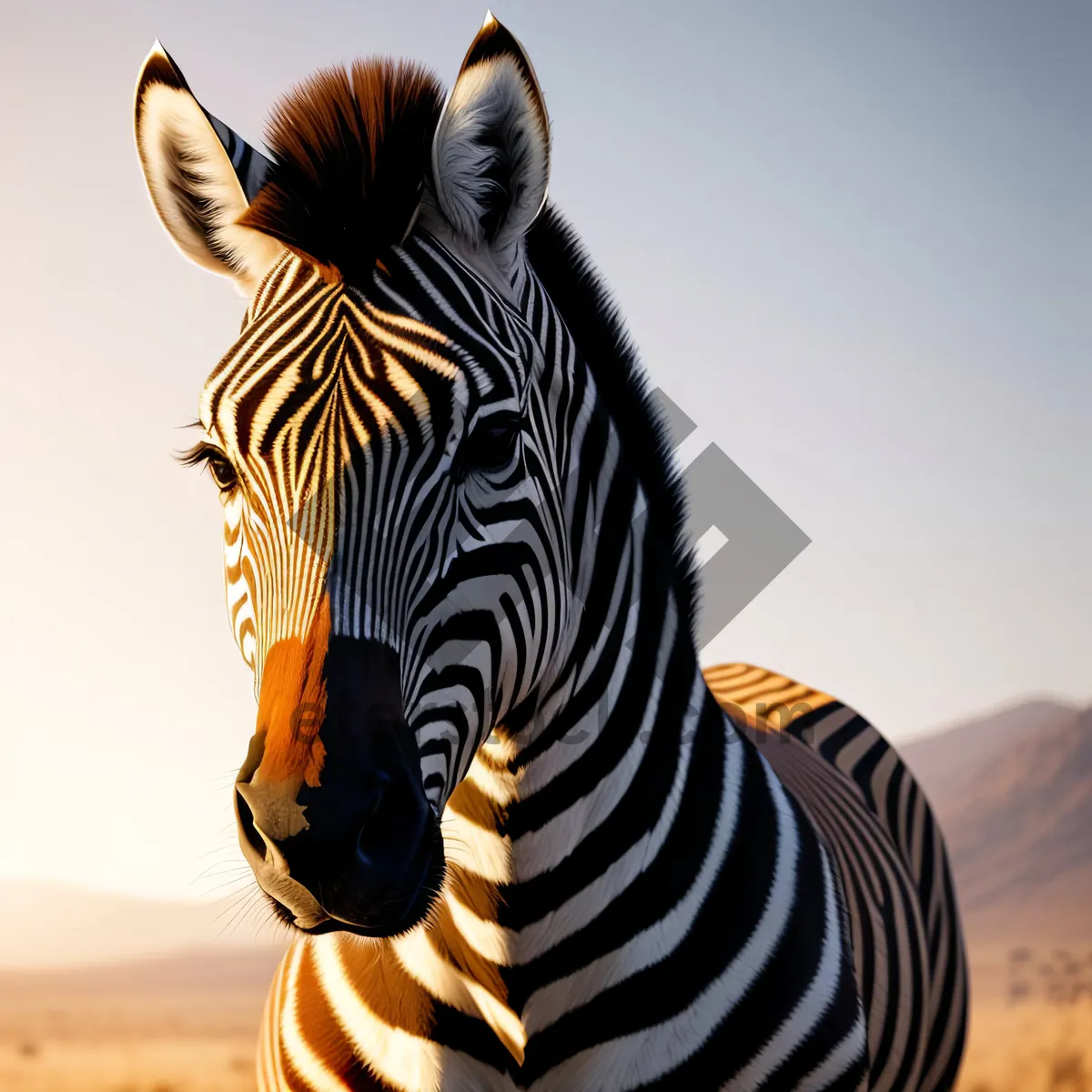 Picture of Wild Striped Equine in African Safari