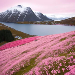 Colorful Spring Phlox Blooming Among Moss