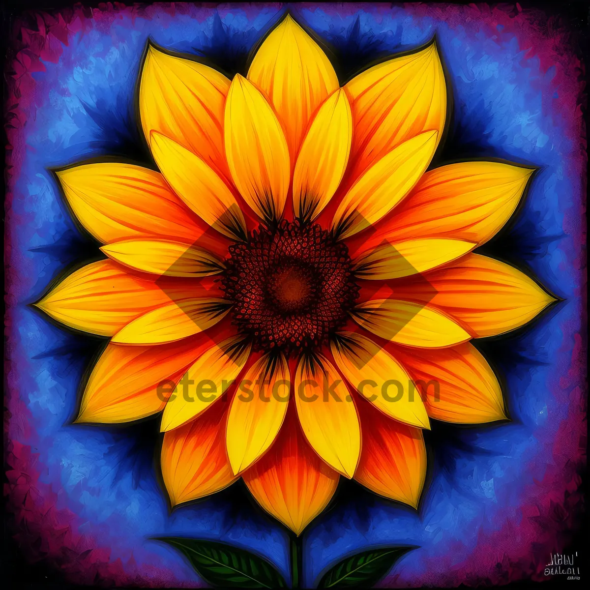 Picture of Vibrant Sunflower Blossom in a Colorful Garden