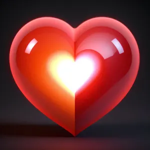 Shiny Orange Heart Icon Button Set