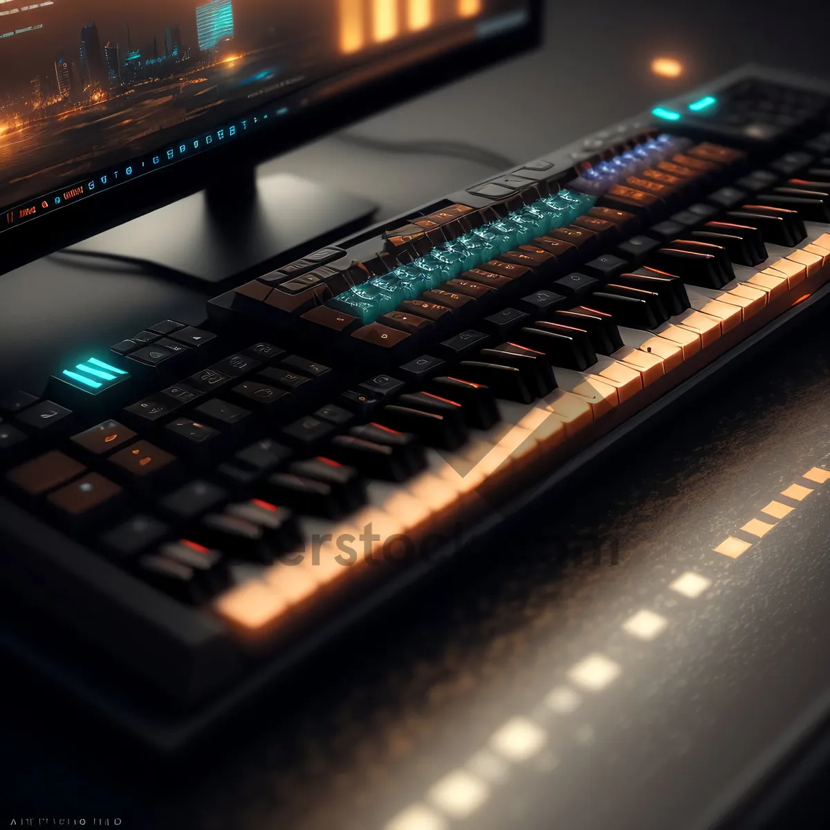 Picture of Digital Synth Keyboard Console - Office Equipment