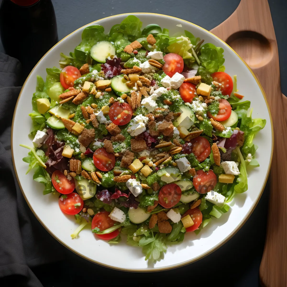 Picture of Fresh Gourmet Salad with Beans and Vegetables