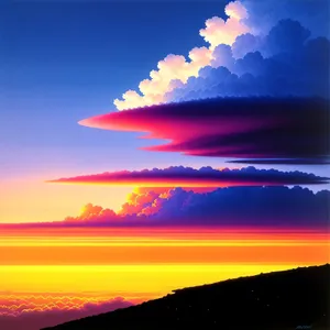 Golden Horizon: A Serene Beach at Sunset