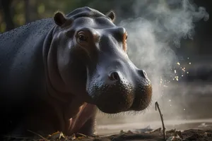 Horse grazing on brown grass in wildlife safari