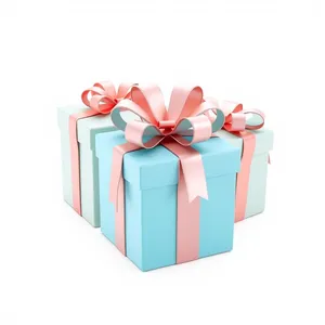 3D shiny gift box with ribbon and bow