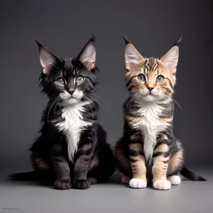 Fluffy Gray Tabby Kitty with Adorable Curious Eyes