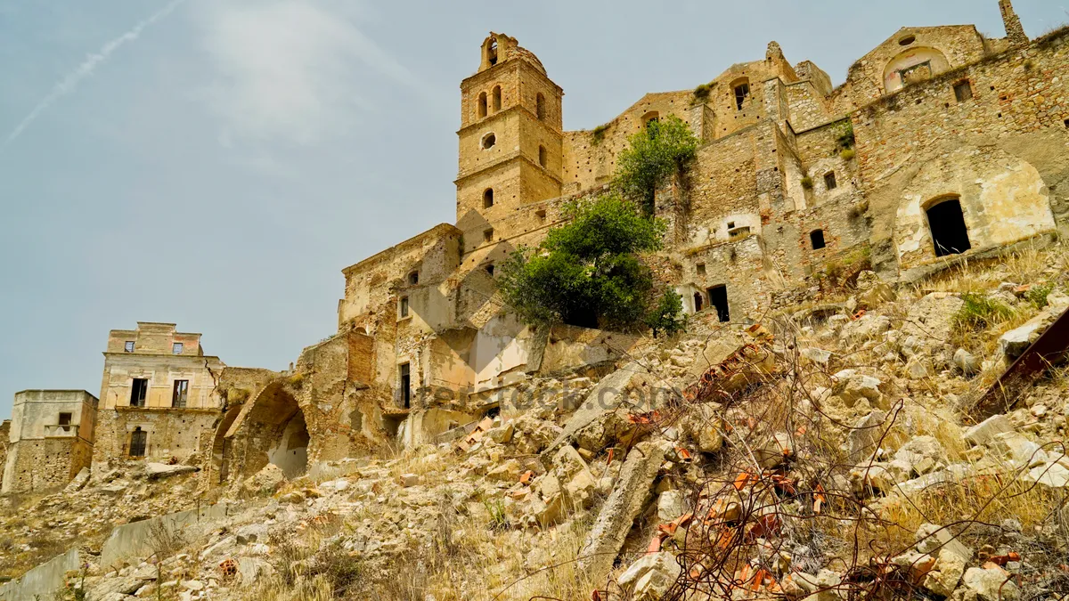 Picture of Medieval Castle Tower Overlooking Old City Skyline