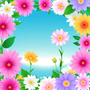 Colorful Floral Art in Pink - Vibrant Flower Design