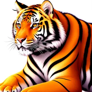 Striking Striped Tiger in the Wild