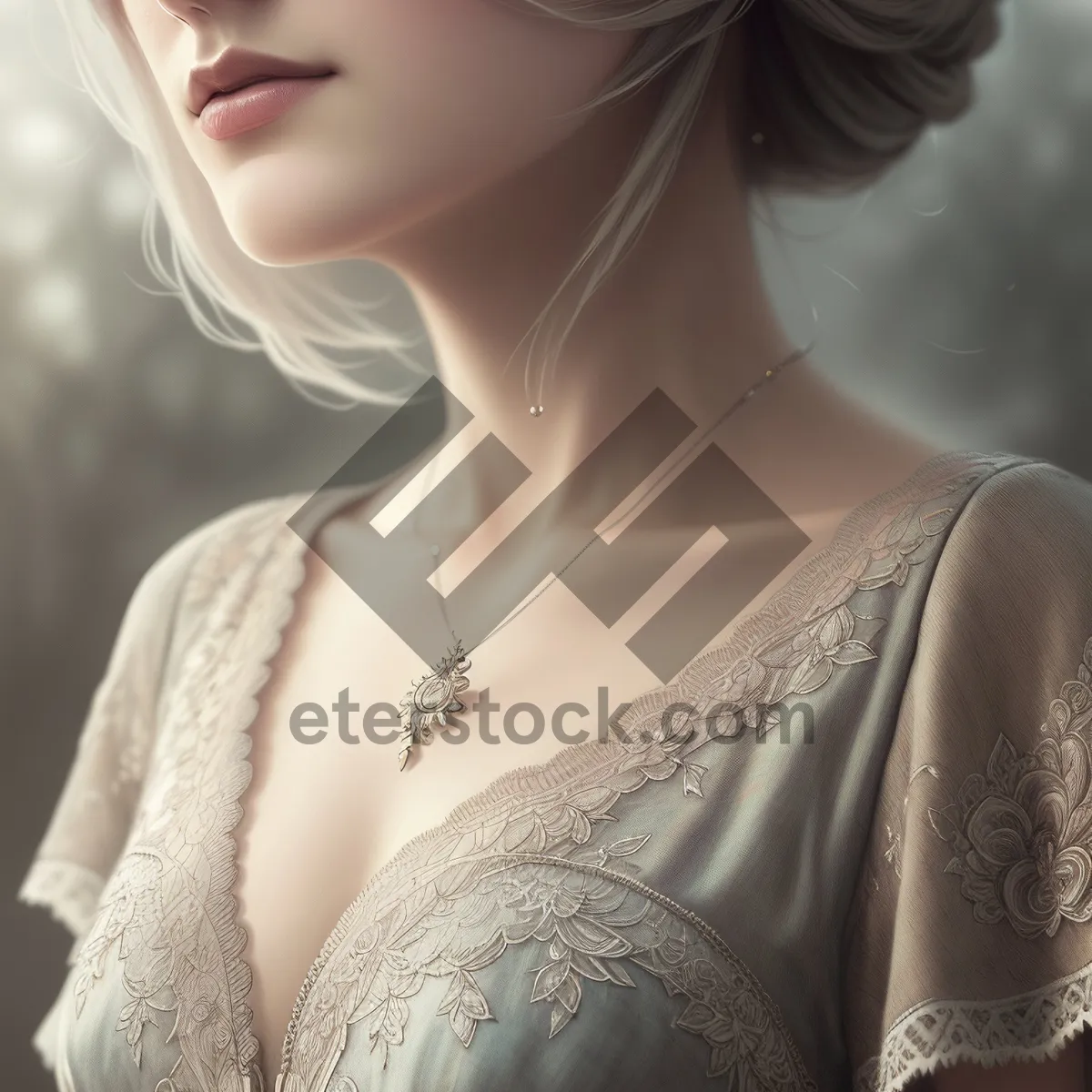 Picture of Smiling blonde fashion model with attractive features