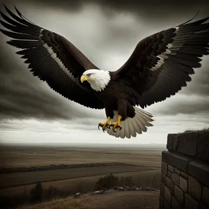 Bald Eagle in Flight: Majestic Predator Soaring with Grace