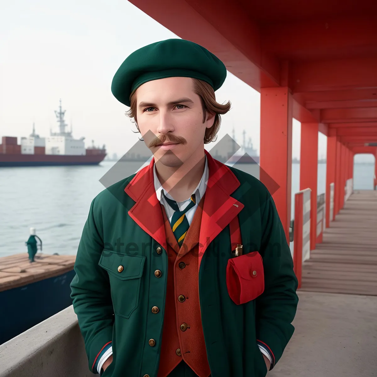 Picture of Professional Businessman in Military-Inspired Trench Coat