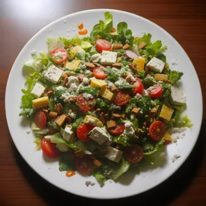 Vegetarian Tomato Salad with Olive-Legume Medley