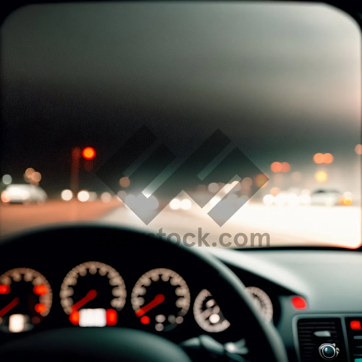 Picture of Driver's Seat with Steering Wheel and Headrest