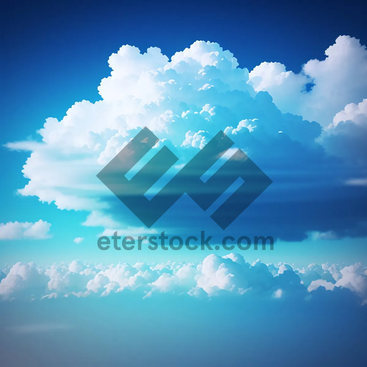 Picture of Colorful Cumulus Clouds in Sunny Sky