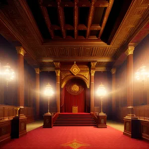 Grand Throne in Historic Cathedral's Anteroom