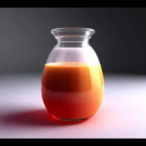 Glass Bottle with Healthy Liquid Medicine