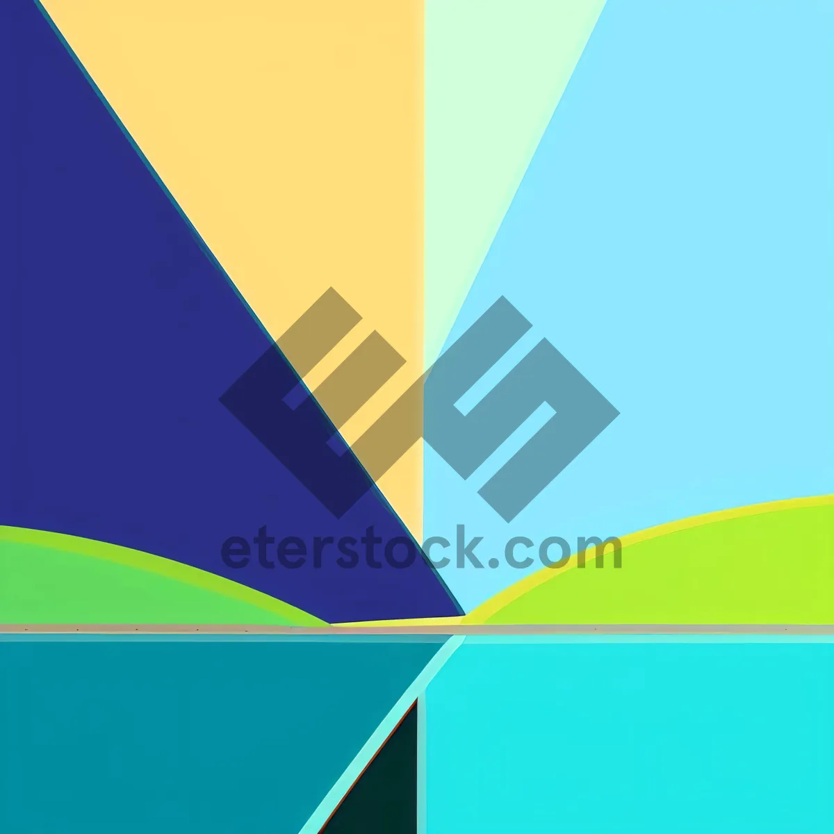 Picture of Modern Geometric Artwork with 3D Gradient Design