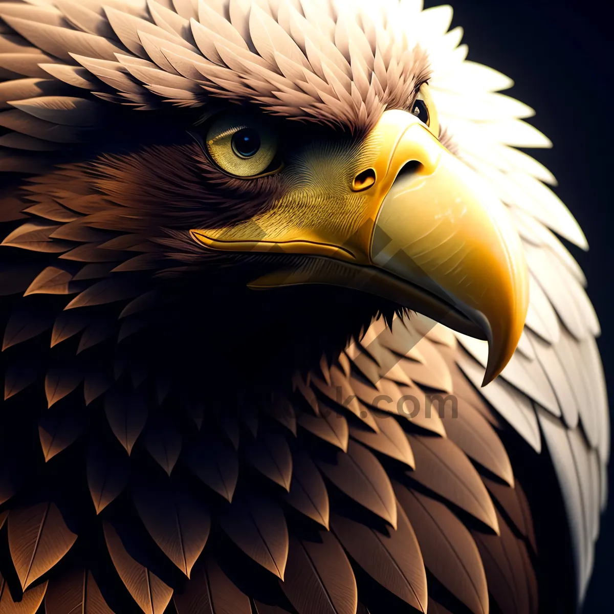 Picture of Magnificent Bald Eagle in Close-Up Gaze