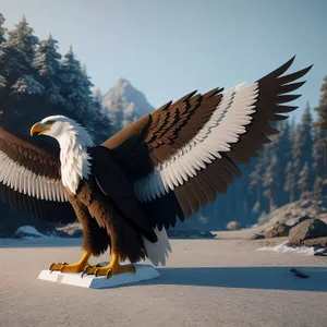 Graceful Flight: Majestic Bald Eagle Soaring Above