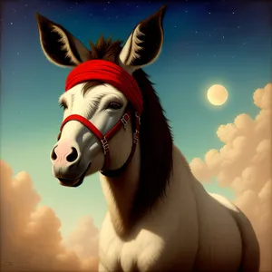 Mysterious Equine Masked Stallion in Brown