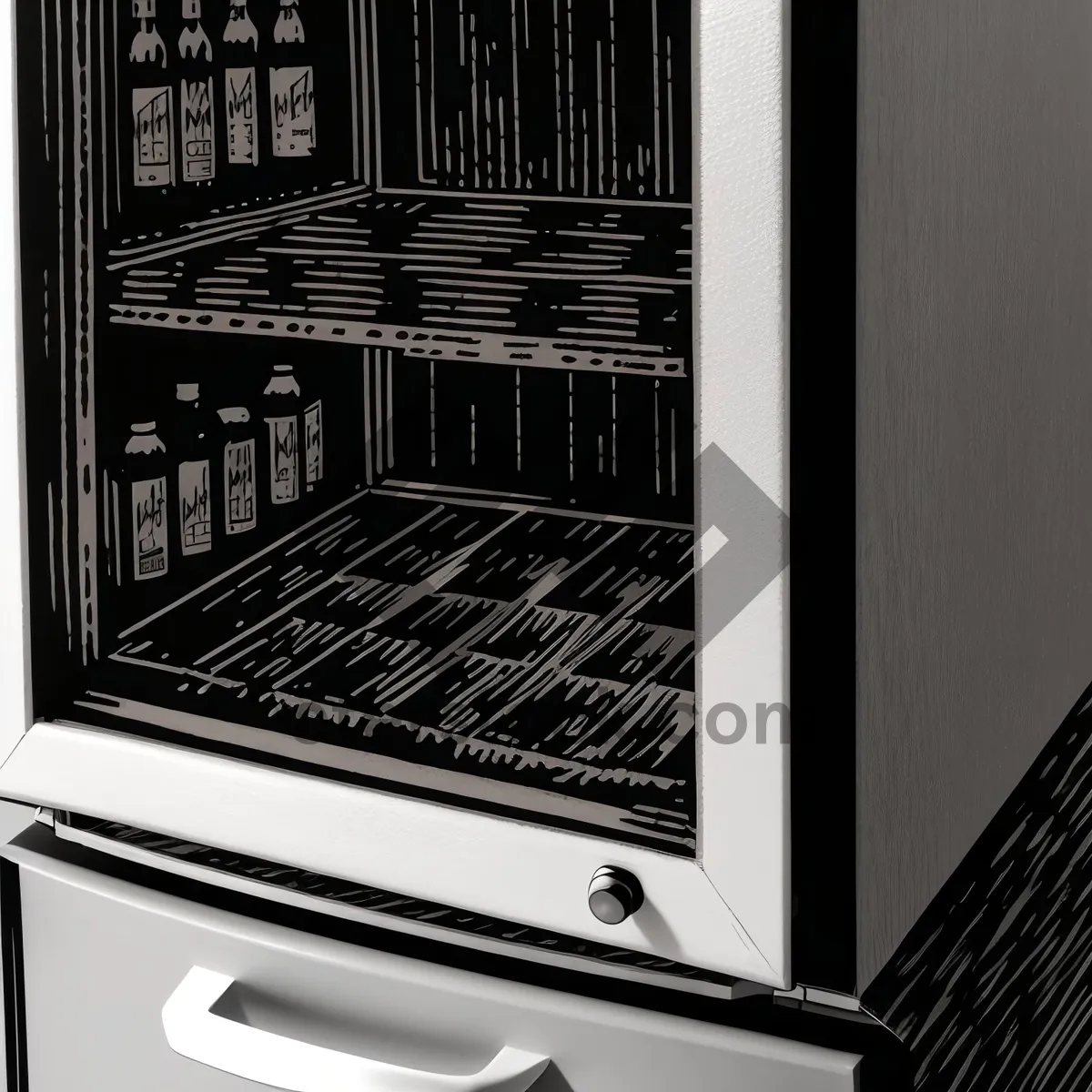 Picture of Modern Kitchen Appliances: Stove, Dishwasher, Refrigerator