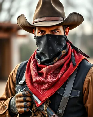 Black cowboy man portrait in hat
