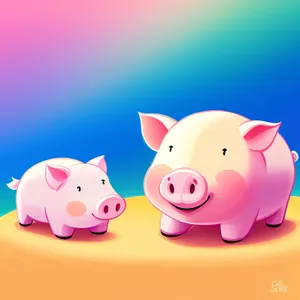 Pink Piggy Bank Cartoon: Saving Money and Building Wealth