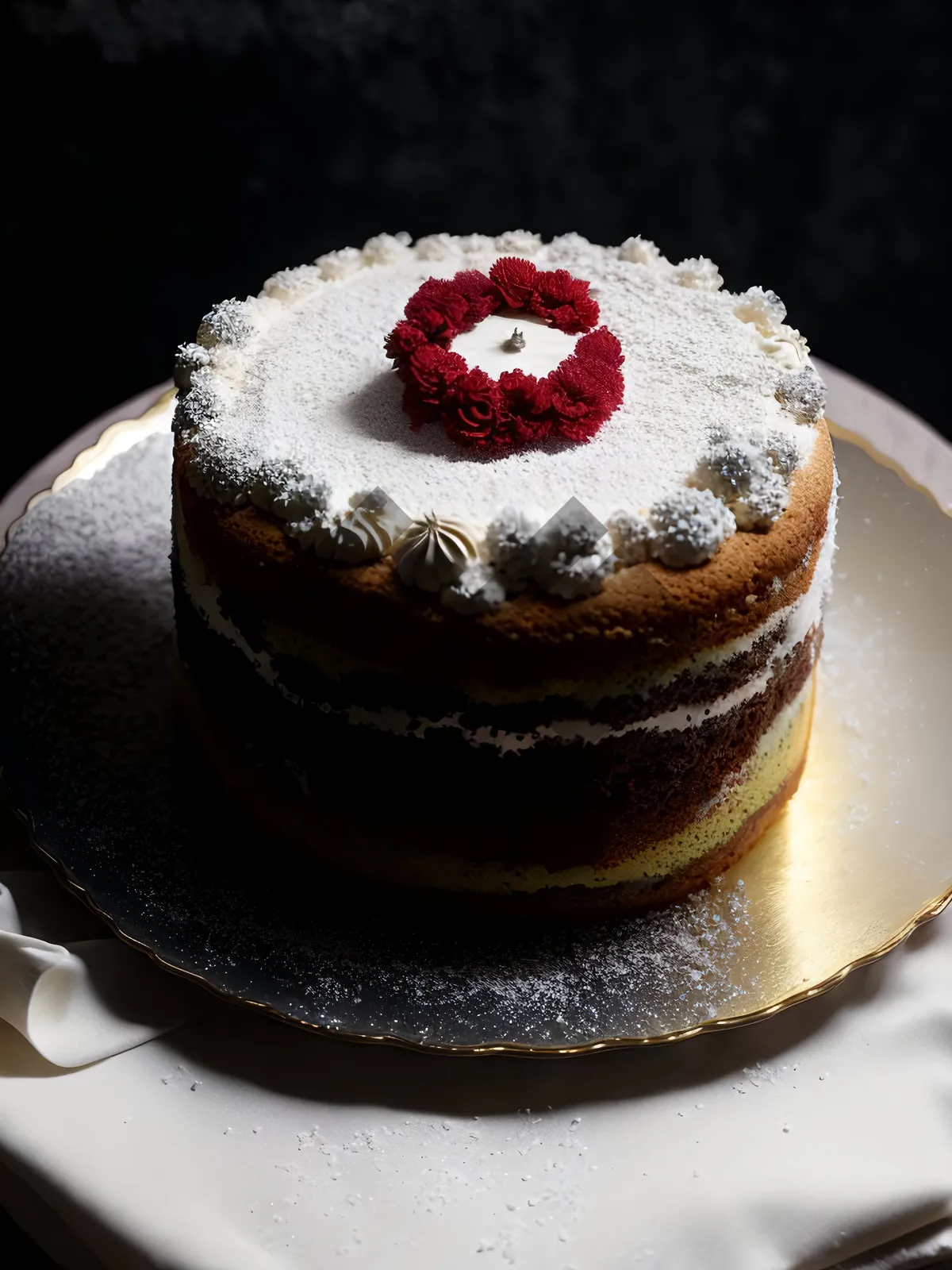 Picture of Delicious Fruit and Cream Cake with Berries