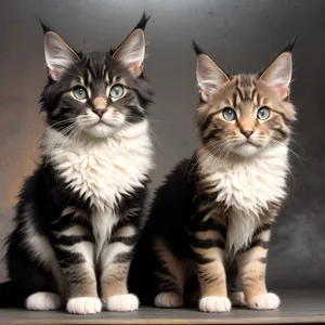 Curious Kittens Gazing with Adorable Expressions