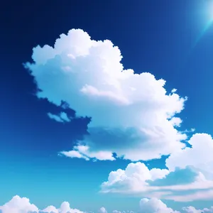 Vibrant Spring Sky with Fluffy Clouds