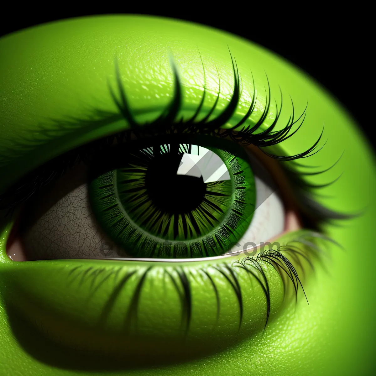 Picture of Vibrant Kiwi Eyebrow Closeup: Colorful Eye Vision