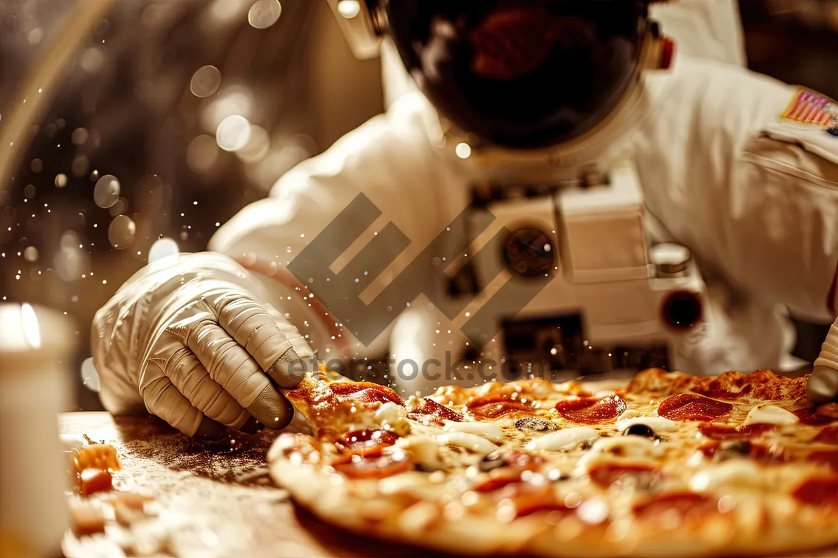 Picture of Delicious Cheese Pizza Dinner at Restaurant