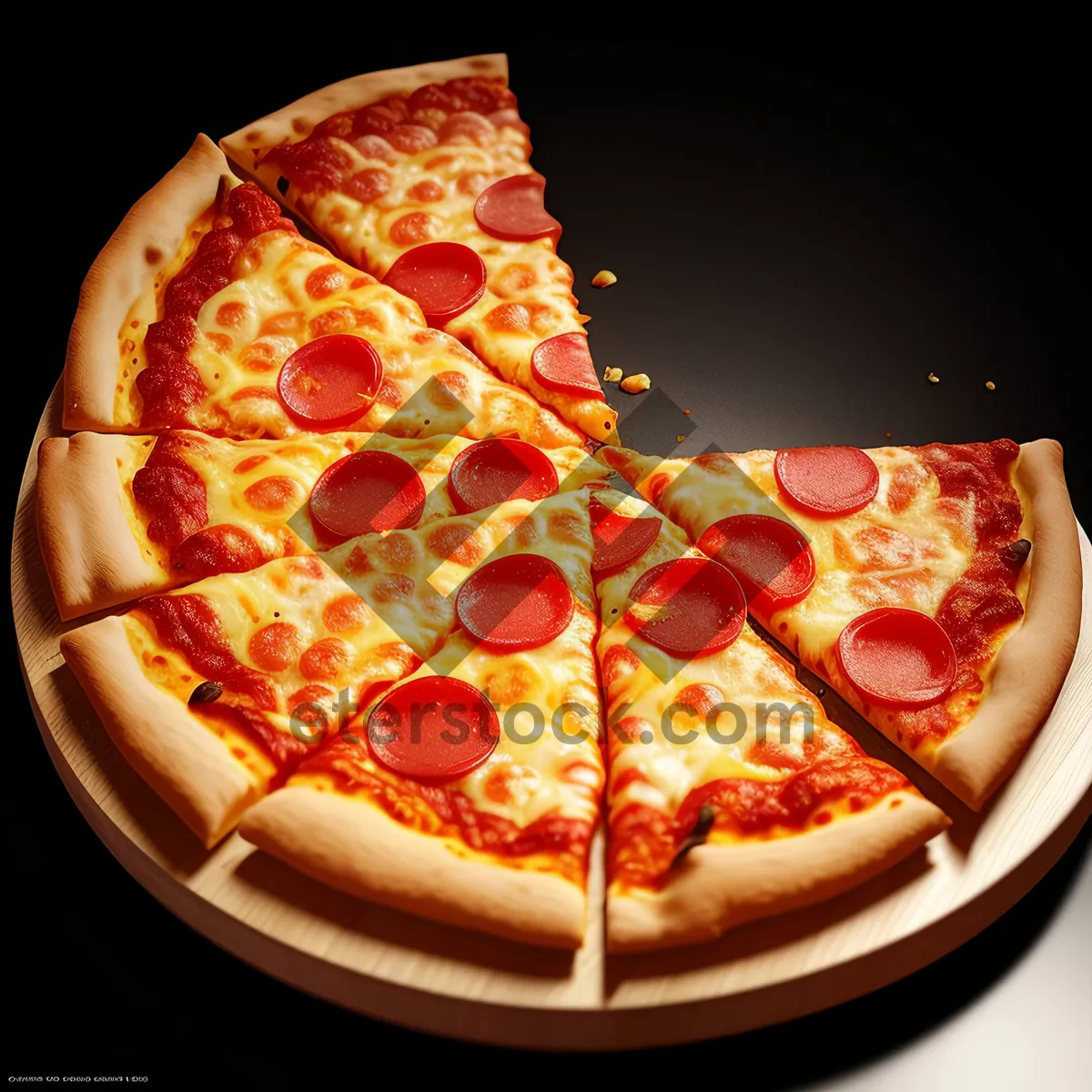 Picture of Delicious Fast-Food Pizza with Fresh Toppings