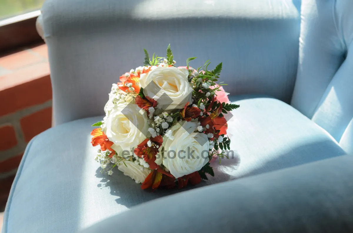 Picture of Romantic bridal bouquet of roses for wedding celebration