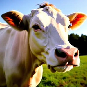 Cow grazing on a peaceful ranch