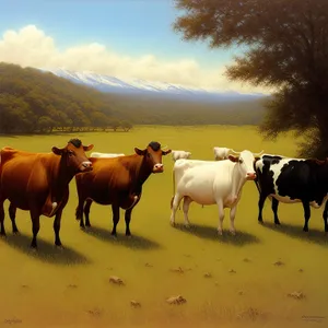 Rural Meadow Grazing | Cattle, Horses, and Pastoral Landscape