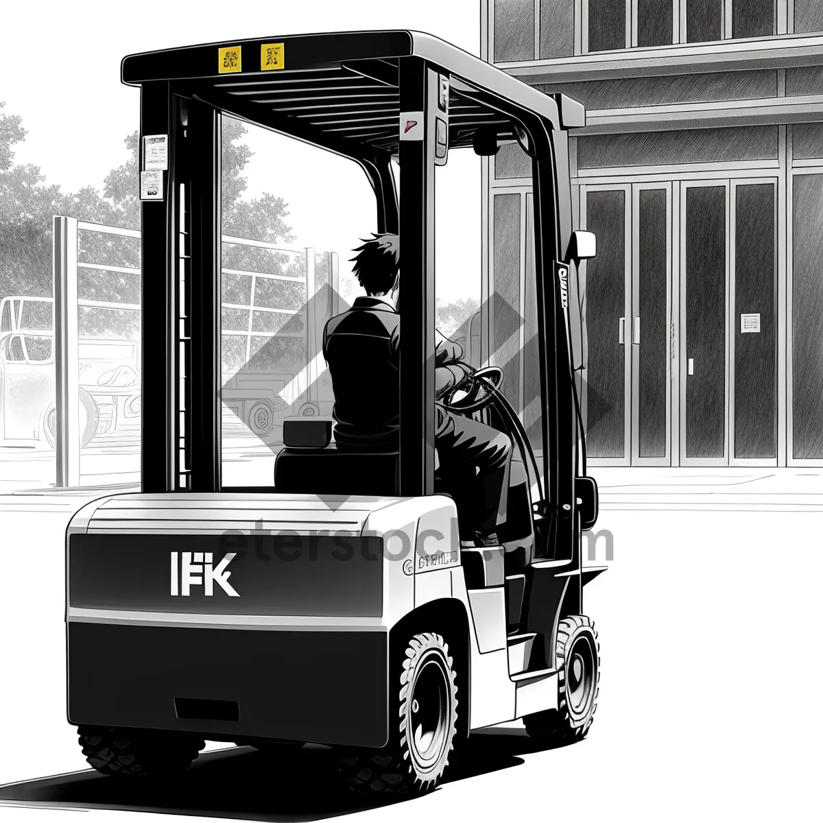 Picture of Heavy-duty Industrial Forklift in Warehouse