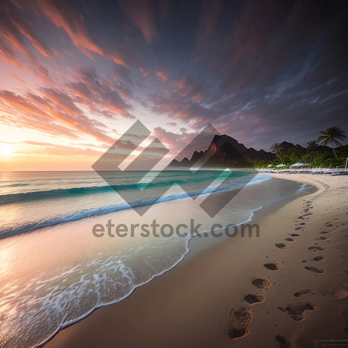 Picture of Serene Summer Paradise: Beachside Bliss with Ocean Waves