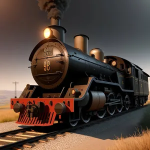 Old Steam Locomotive Chugging Along the Tracks