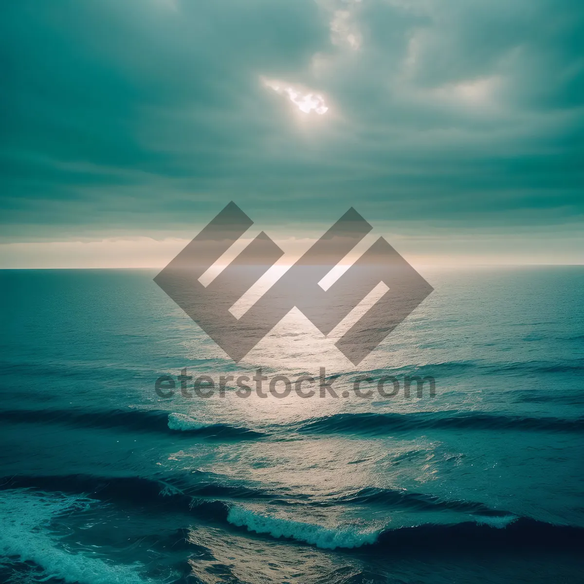 Picture of Sunny Beach Paradise: Tranquil turquoise seascape with sandy shore.