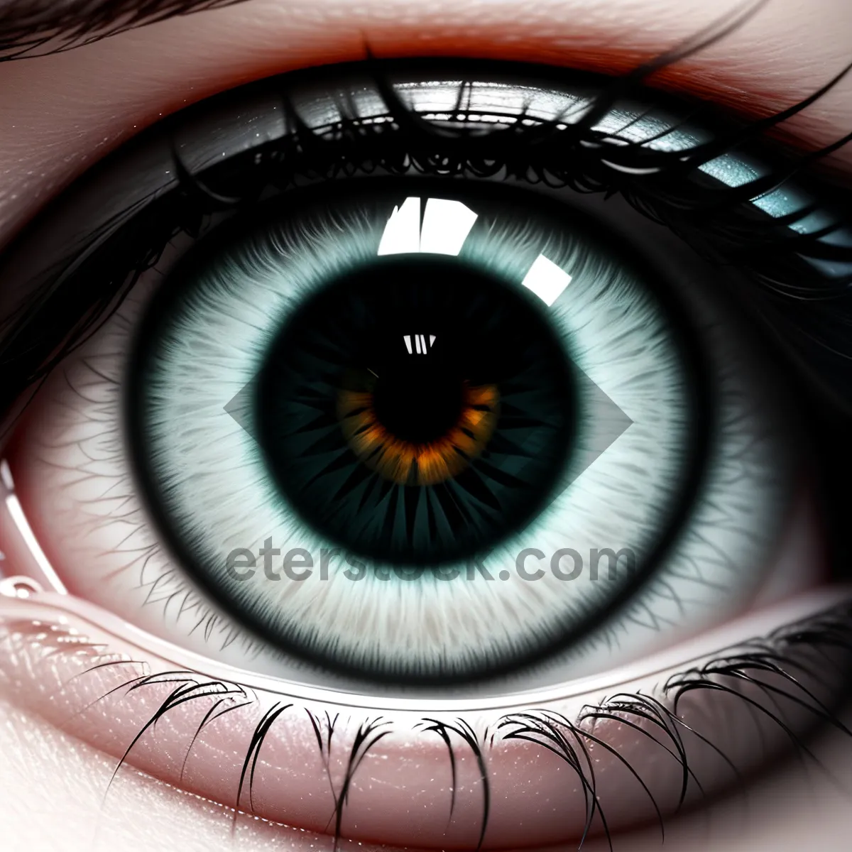 Picture of Eyebrow Design on Digital Light Circle Pattern
