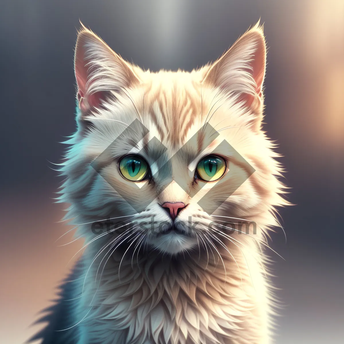 Picture of Furry Feline Friend Curiously Gazing with Whiskers