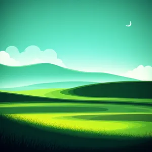 Serene Countryside Horizon with Vibrant Meadow