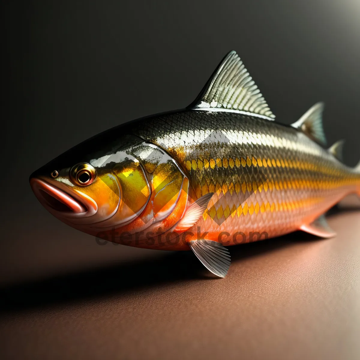 Picture of Swimming Goldfish in Aquatic Aquarium